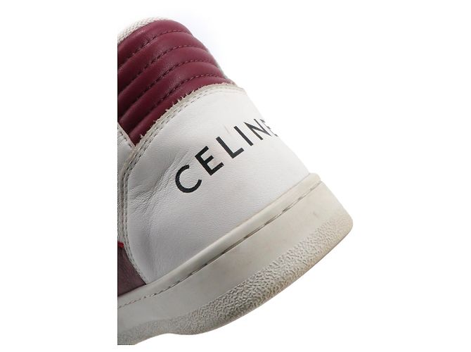 Céline CELINE - Sneakers alte Celine CT-02 in pelle bianca e rossa (T39) Bianco - vista 6