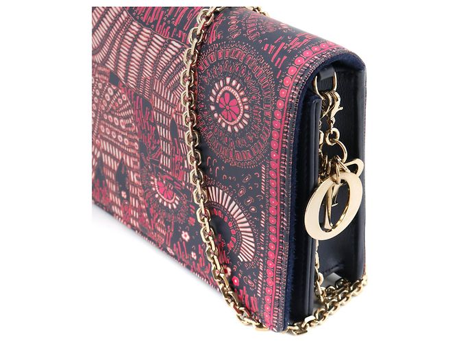 DIOR - Borsa a spalla Lady Dior in pelle fucsia Porpora - vista 5