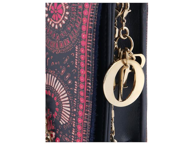 DIOR - Borsa a spalla Lady Dior in pelle fucsia Porpora - vista 6