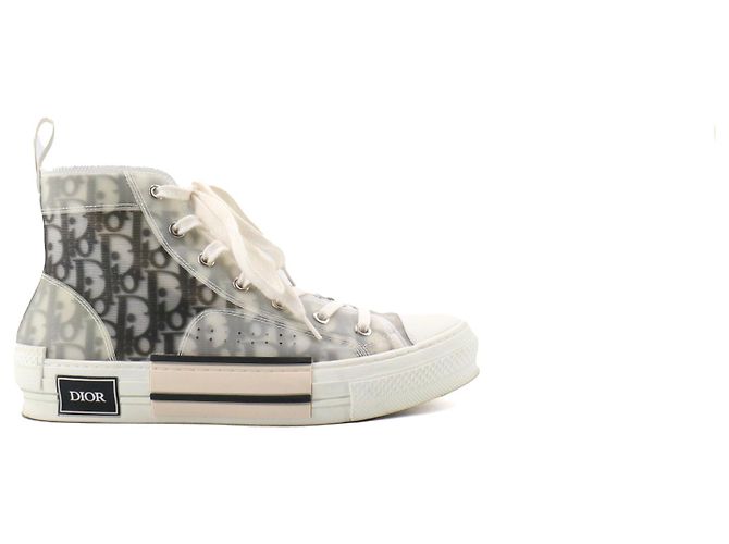 DIOR - B23 Dior High-Top-Sneaker aus schrägem Canvas (T40.5) Weiß - Ansicht 2