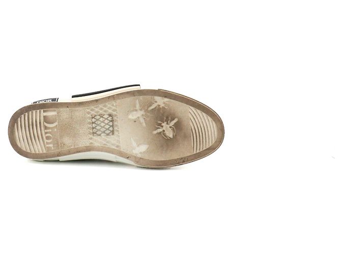 DIOR - B23 Dior High-Top-Sneaker aus schrägem Canvas (T40.5) Weiß - Ansicht 3