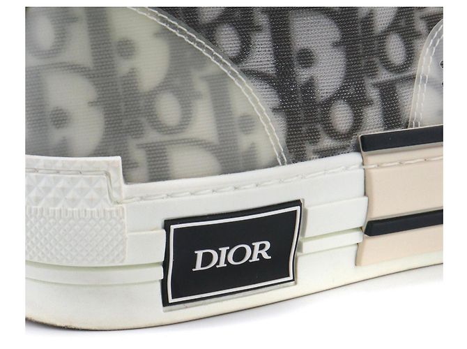 DIOR - B23 Dior High-Top-Sneaker aus schrägem Canvas (T40.5) Weiß - Ansicht 4