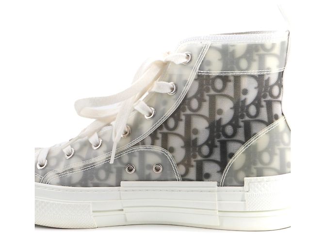 DIOR - B23 Dior High-Top-Sneaker aus schrägem Canvas (T40.5) Weiß - Ansicht 6