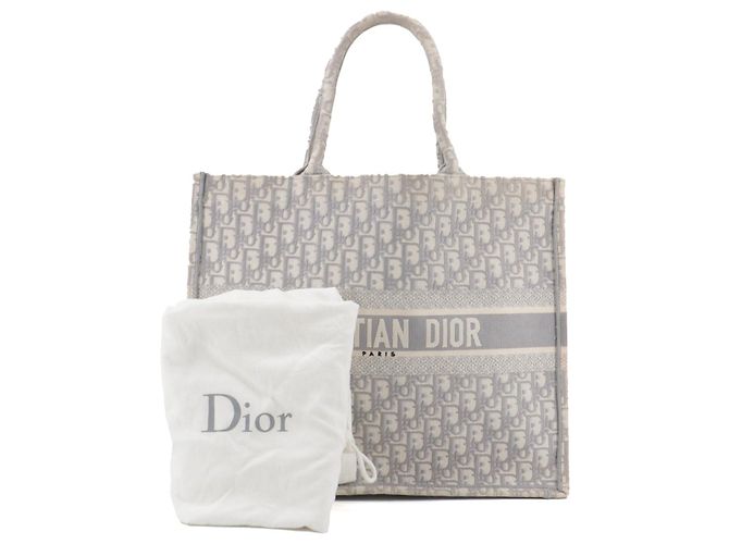 DIOR - Große Dior Book Tote Tasche aus grauem Dior Oblique Canvas - Ansicht 12