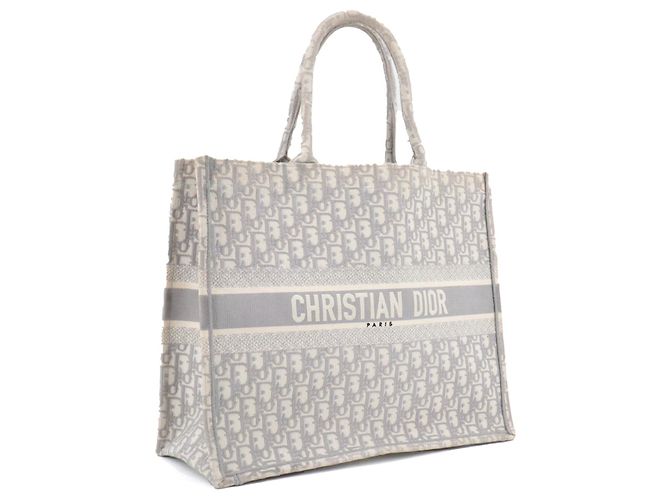 DIOR - Große Dior Book Tote Tasche aus grauem Dior Oblique Canvas - Ansicht 2