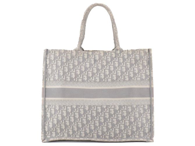 DIOR - Große Dior Book Tote Tasche aus grauem Dior Oblique Canvas - Ansicht 3