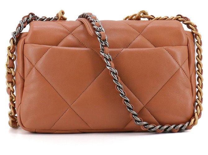 CHANEL - Borsa a spalla Chanel 19 in pelle marrone - vista 3