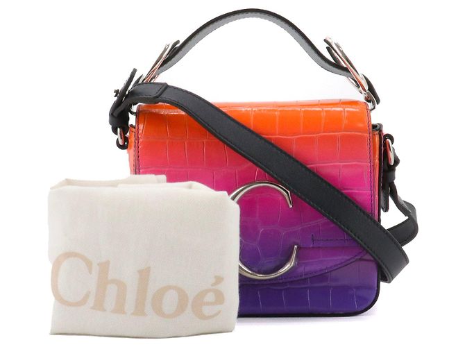 CHLOÉ - Umhängetasche C Mini Chloé aus mehrfarbigem Krokoleder - Ansicht 10