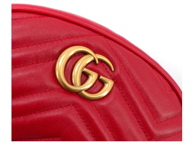 GUCCI - Marsupio GG Marmont Gucci in pelle a zigzag rossa - vista 5