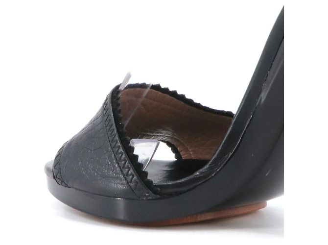 CHLOÉ - Sandali con tacco Chloé in pelle nera e bianca (T37) Nero - vista 4