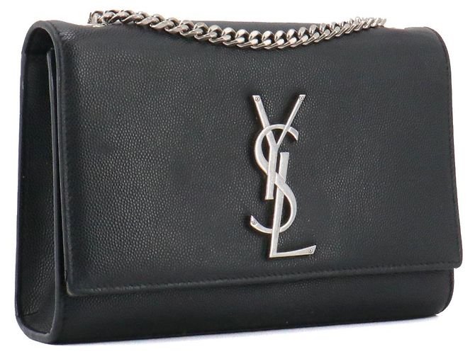 SAINT LAURENT - Saint Laurent Kate Small shoulder bag in black grained leather - view 2