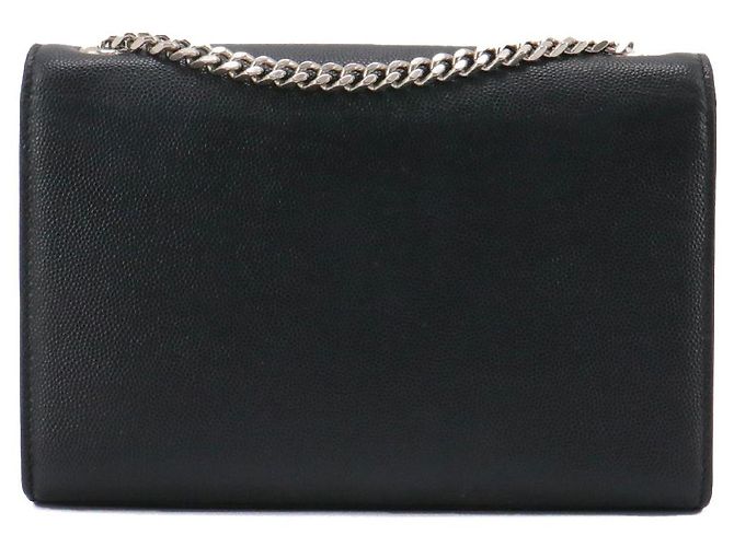 SAINT LAURENT - Saint Laurent Kate Small shoulder bag in black grained leather - view 3