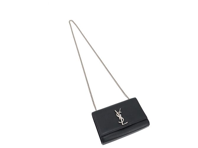 SAINT LAURENT - Saint Laurent Kate Small shoulder bag in black grained leather - view 5