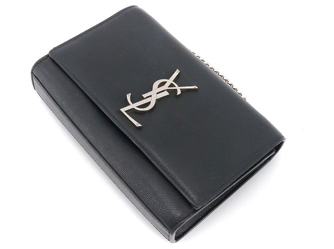 SAINT LAURENT - Saint Laurent Kate Small shoulder bag in black grained leather - view 6