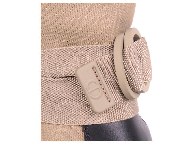 DIOR - Dior D-Major Stiefel aus khakifarbenem Canvas (Größe 39) - Ansicht 4