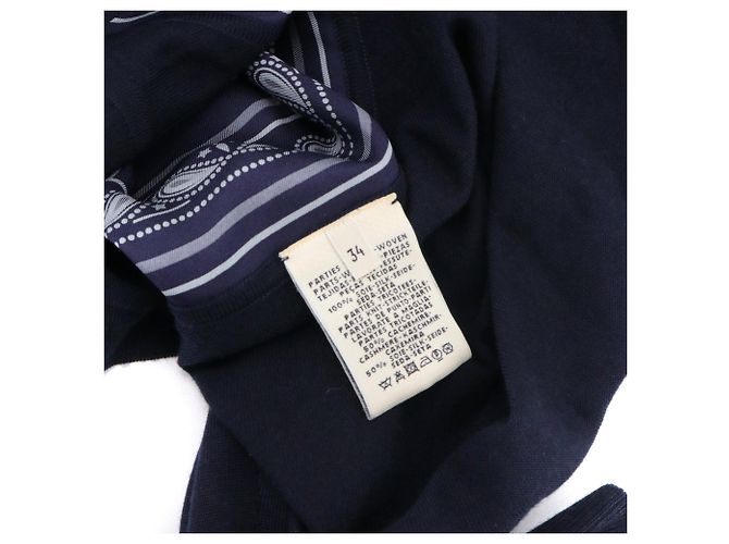 HERMÈS - Hermès Les Rubans du Cheval Cardigan aus marineblauer Seide und Kaschmir (Größe 34) - Ansicht 4