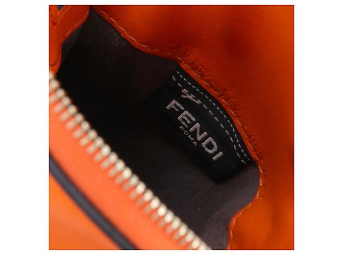 FENDI - Pochette per telefono Fendi FF in pelle arancione e PVC - vista 7