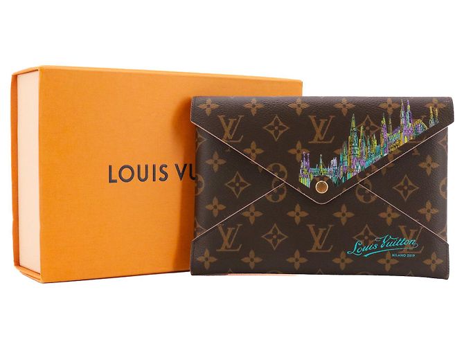 LOUIS VUITTON - Pochette Kirigami GM di Louis Vuitton a Milano 2019 in tela monogrammata Marrone - vista 5