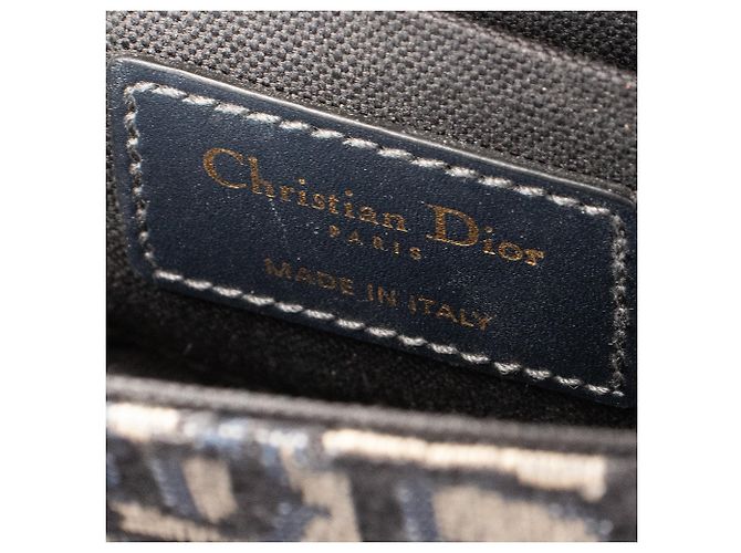 DIOR - Borsa a tracolla 30 Montaigne Box Dior in tela e pelle blu navy - vista 8