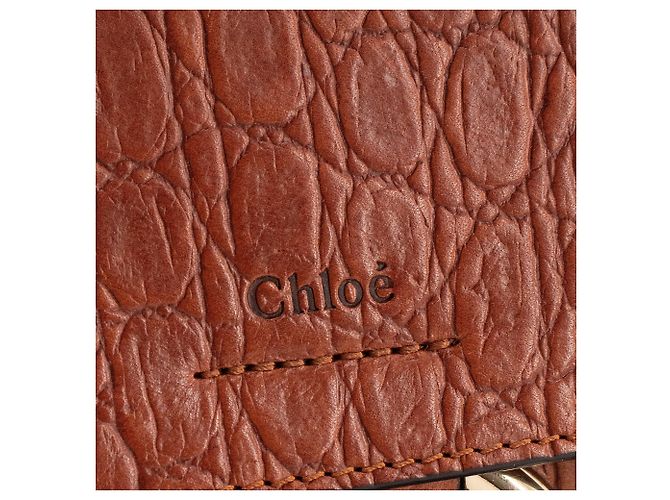CHLOÉ - Borsa a tracolla Faye Chloé in pelle effetto coccodrillo marrone - vista 5