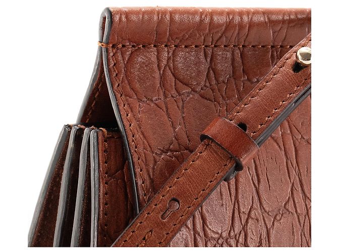 CHLOÉ - Borsa a tracolla Faye Chloé in pelle effetto coccodrillo marrone - vista 7