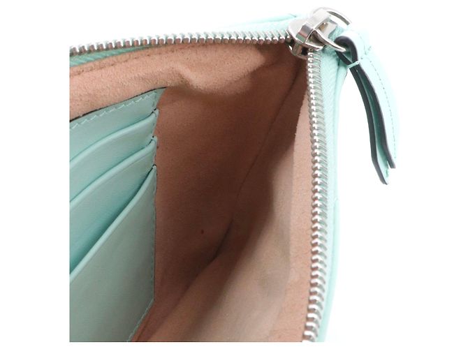 GUCCI - Pochette Gucci GG Marmont in pelle chevron blu pastello - vista 8