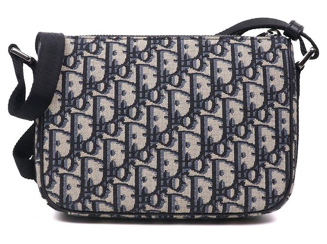 DIOR - Borsa Messenger Dior in tela obliqua Dior Blu - vista 3