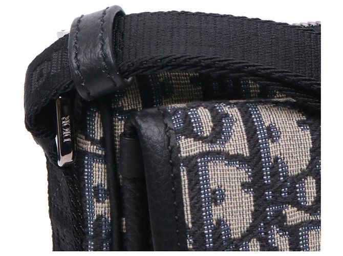 DIOR - Borsa Messenger Dior in tela obliqua Dior Blu - vista 6