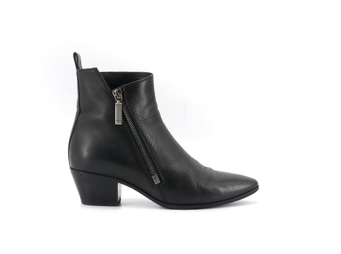 SAINT LAURENT - Stivaletti Saint Laurent Beat in pelle nera (Taglia 36,5) Nero - vista 2