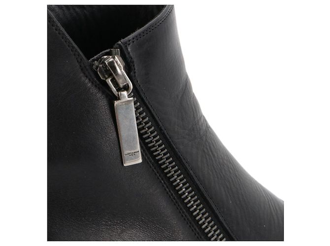 SAINT LAURENT - Stivaletti Saint Laurent Beat in pelle nera (Taglia 36,5) Nero - vista 4