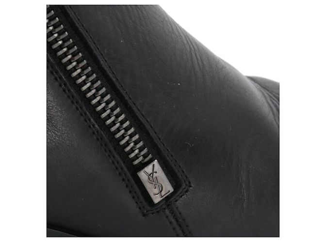 SAINT LAURENT - Stivaletti Saint Laurent Beat in pelle nera (Taglia 36,5) Nero - vista 5