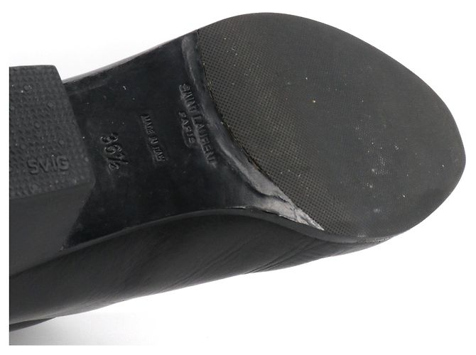 SAINT LAURENT - Stivaletti Saint Laurent Beat in pelle nera (Taglia 36,5) Nero - vista 7