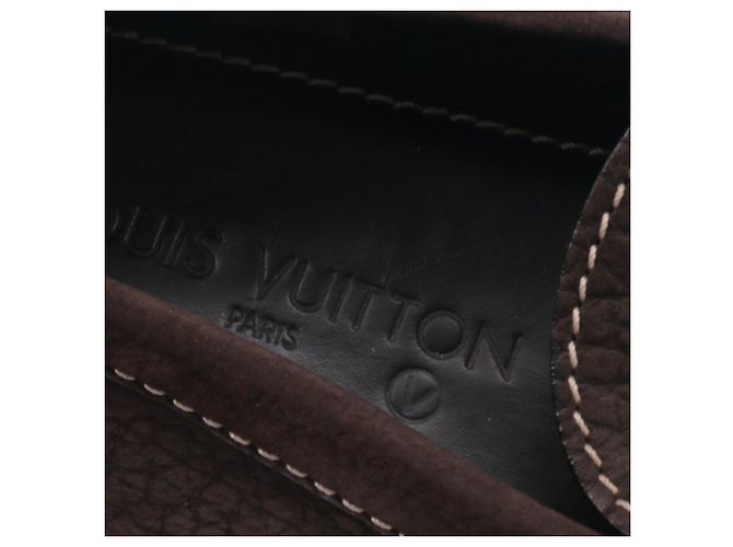 LOUIS VUITTON - Mocassini LV Driver Louis Vuitton in pelle grana marrone (T41.5) - vista 6