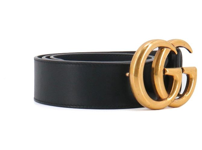 GUCCI - Cinturón Gucci GG con hebilla de cuero negro (T75) - vista 2