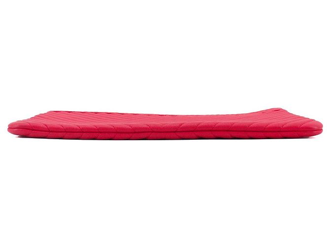 CHANEL - Clutch Chanel in pelle caviar rossa a zigzag Rosso - vista 4