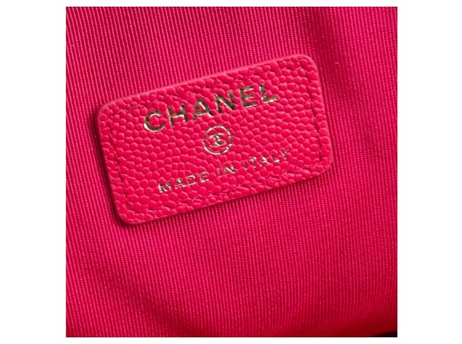 CHANEL - Clutch Chanel in pelle caviar rossa a zigzag Rosso - vista 6
