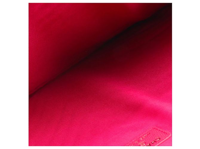 CHANEL - Clutch Chanel in pelle caviar rossa a zigzag Rosso - vista 8