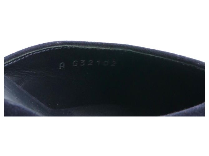 CHANEL - Mules in suede blu navy con tacco di Chanel (taglia 38,5) - vista 6