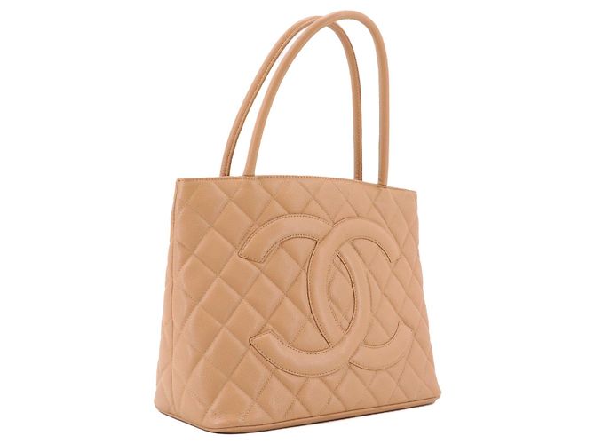 CHANEL - Borsa Medaillon Chanel in pelle caviar beige - vista 2