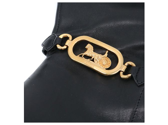 Céline CELINE - Botas de tacón Celine en cuero negro (T37) - vista 3