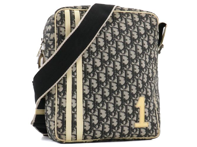DIOR - Borsa a spalla Dior in tela nera e bianca Nero - vista 2