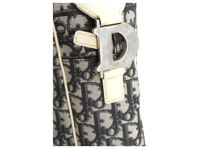 DIOR - Borsa a spalla Dior in tela nera e bianca Nero - vista 7
