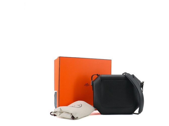 HERMÈS - Borsa a spalla Hermès Octogone in pelle epsom nera Nero - vista 10