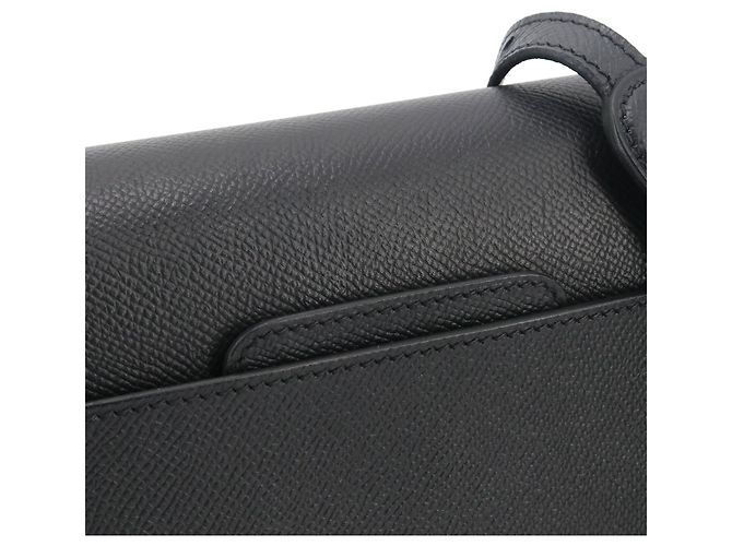 HERMÈS - Borsa a spalla Hermès Octogone in pelle epsom nera Nero - vista 6