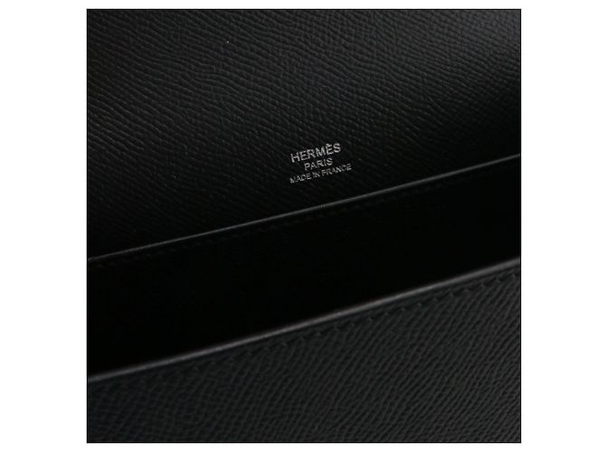 HERMÈS - Borsa a spalla Hermès Octogone in pelle epsom nera Nero - vista 8