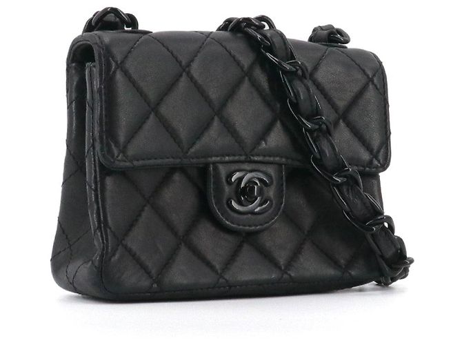 CHANEL - Borsa a spalla Chanel Timeless Mini Square so black in pelle nera Nero - vista 2