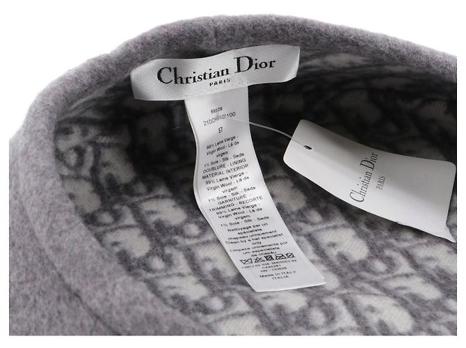DIOR - Berretto Chic Dior in lana grigia Grigio - vista 6