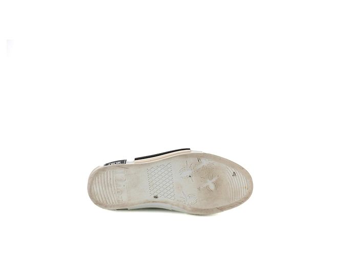 DIOR - B23 Dior Sneakers aus grauem schrägem Canvas (Größe 38,5) Weiß - Ansicht 3