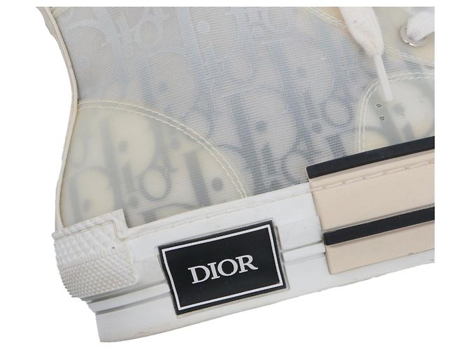 DIOR - B23 Dior Sneakers aus grauem schrägem Canvas (Größe 38,5) Weiß - Ansicht 5