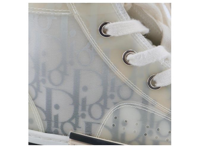 DIOR - B23 Dior Sneakers aus grauem schrägem Canvas (Größe 38,5) Weiß - Ansicht 6